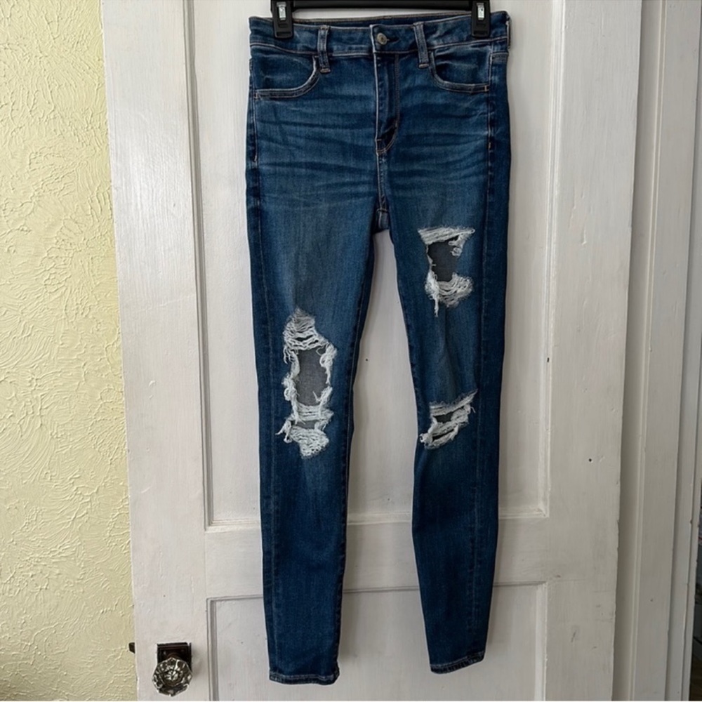 American Eagle Next Level Stretch Distressed Hi-Rise Jeggings